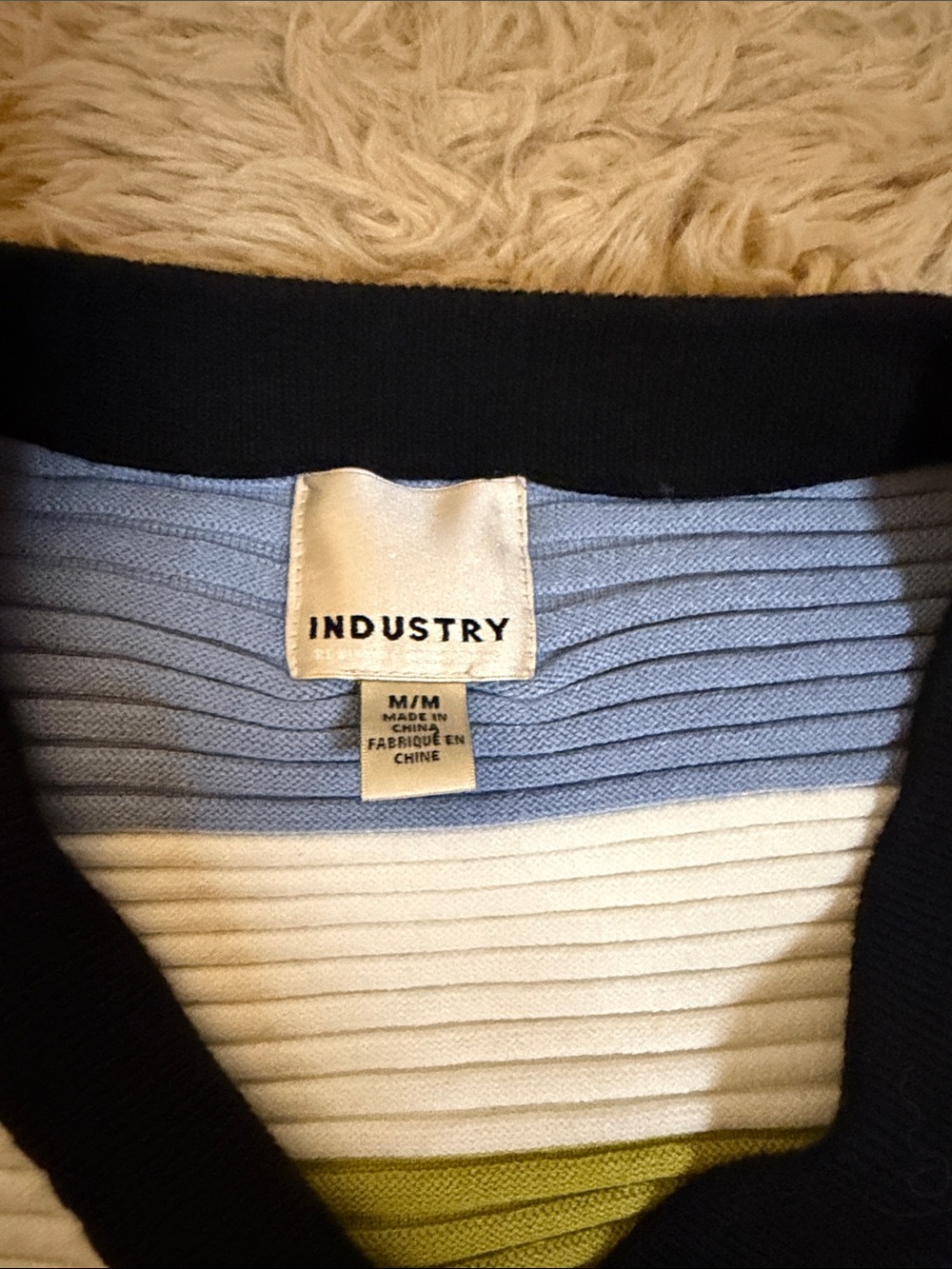 Striped Ribbed Button-Up Cardigan - Multicolor - Picture 3 of 5